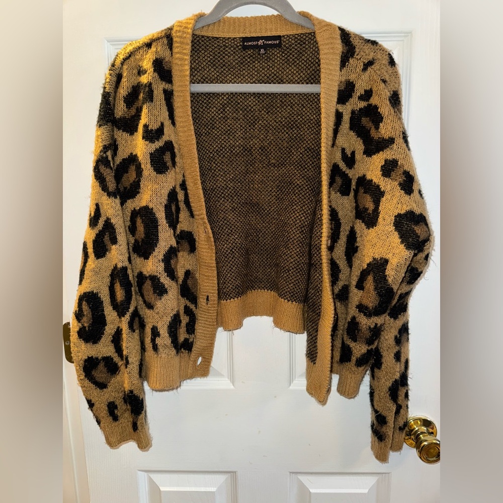 Leopard Print Cardigan Sweater